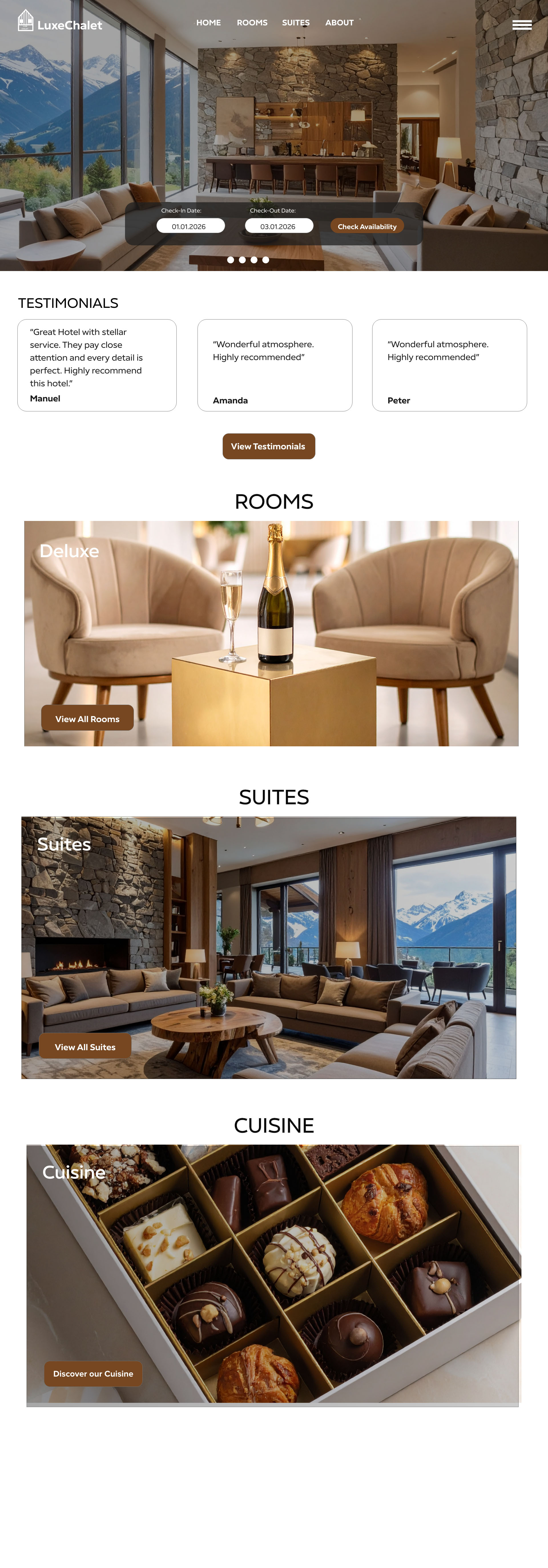 Luxe Chalet - Luxury Hotel Webdesign