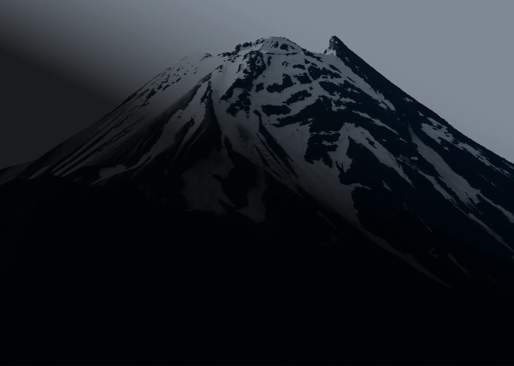 picture of mountain with snow on peak