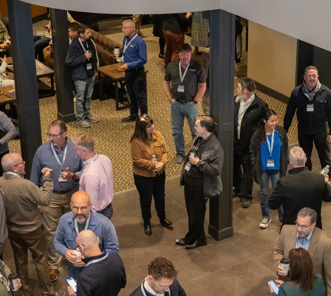 crowd dispersed speaking with one another