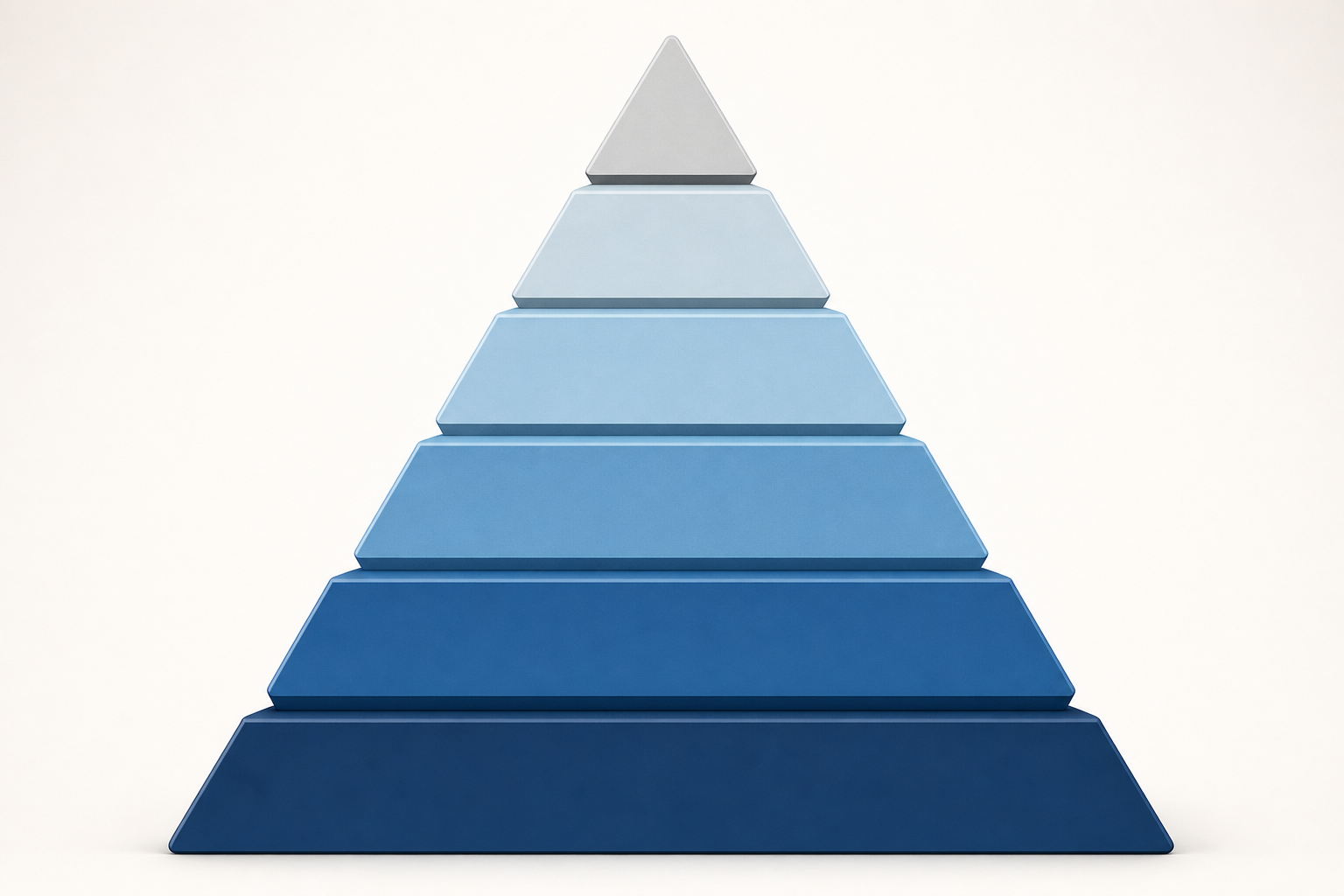 A clean, professional illustration showing a tiered pyramid or stacked bar chart representing California probate attorney fee percentages. The visualization shows descending tiers from 4% at the base down to smaller percentages at higher levels, with each tier in a different shade of blue or gray. The design is modern, minimal, and educational, suitable for a legal/financial context. No text or numbers in the image.
