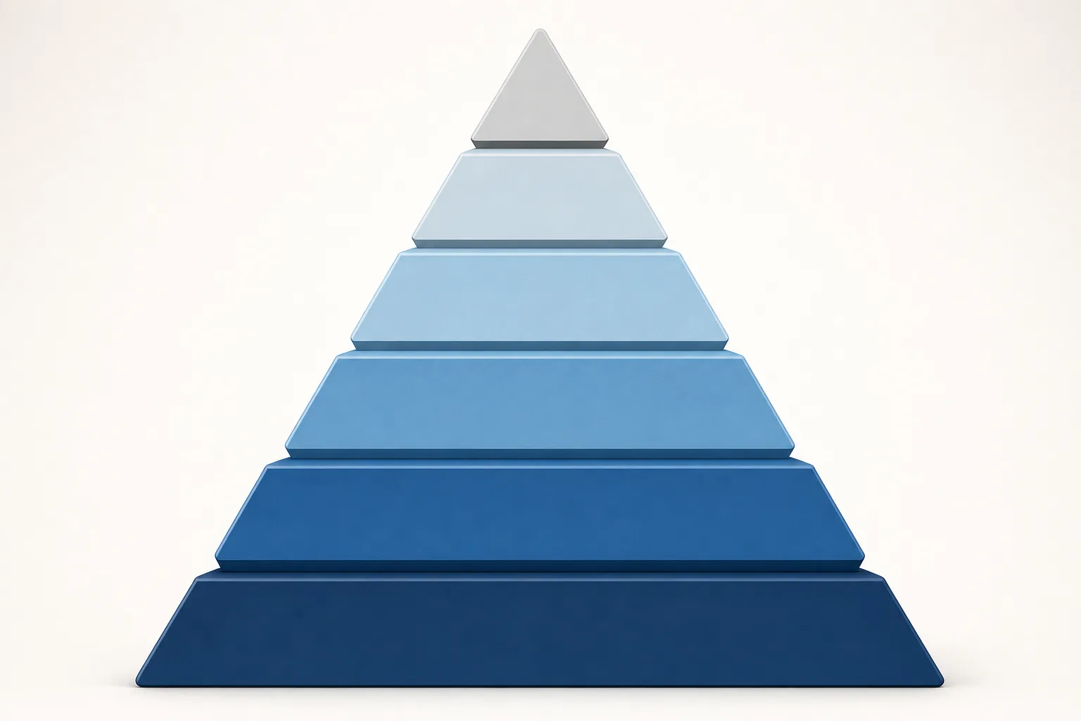 A clean, professional illustration showing a tiered pyramid or stacked bar chart representing California probate attorney fee percentages. The visualization shows descending tiers from 4% at the base down to smaller percentages at higher levels, with each tier in a different shade of blue or gray. The design is modern, minimal, and educational, suitable for a legal/financial context. No text or numbers in the image.