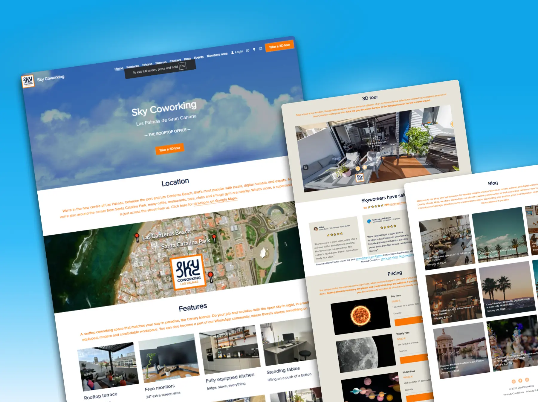 Sky Coworking Portfolio Page