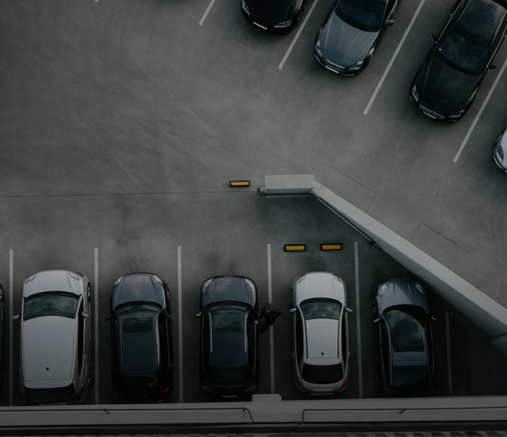Panoramic view of a car park