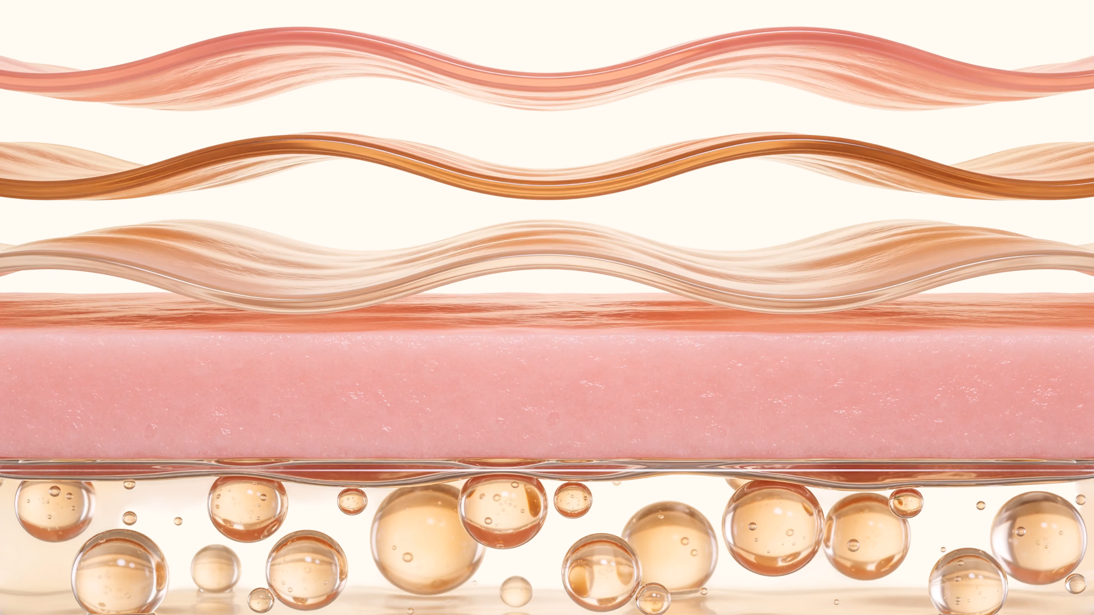 EllaNu illustration of layered pink and golden tissue forms.