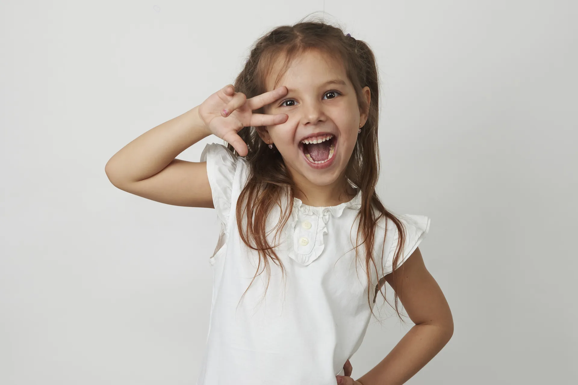 A little girl smiling