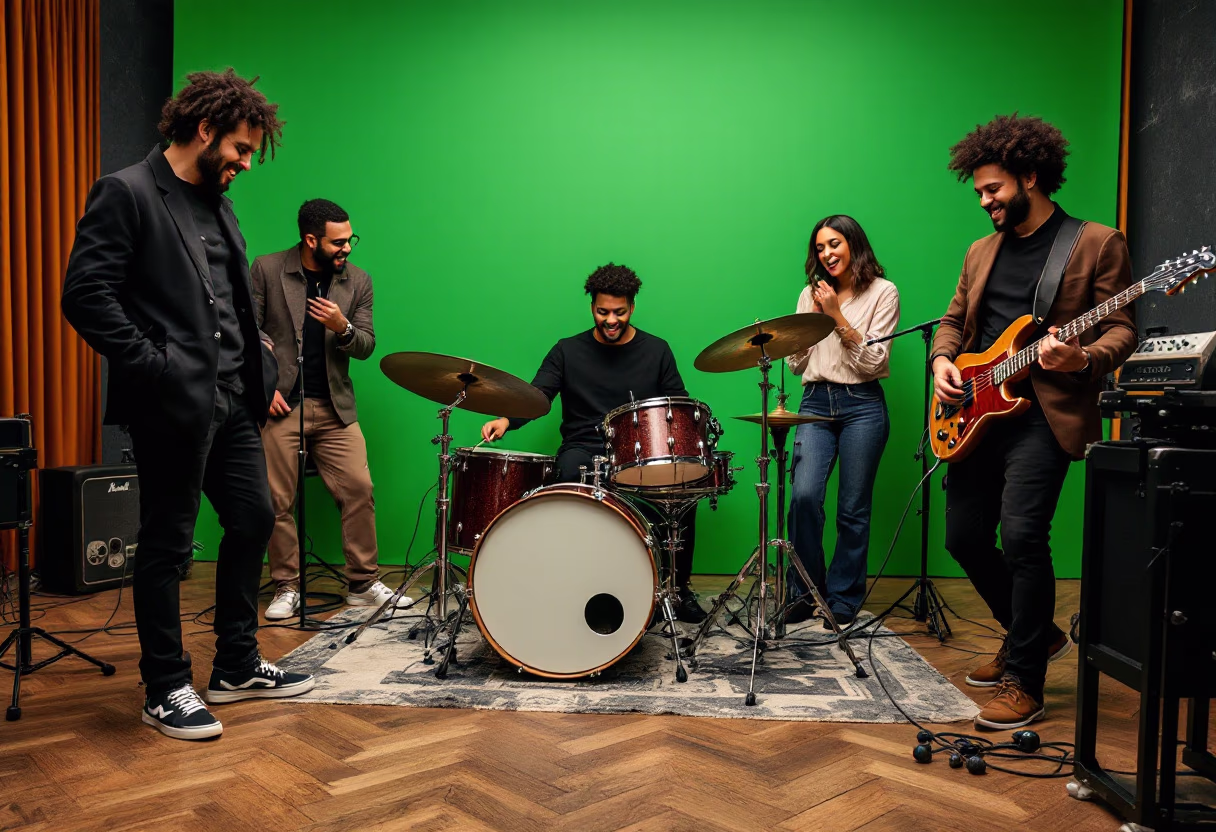 image of band rehearsing