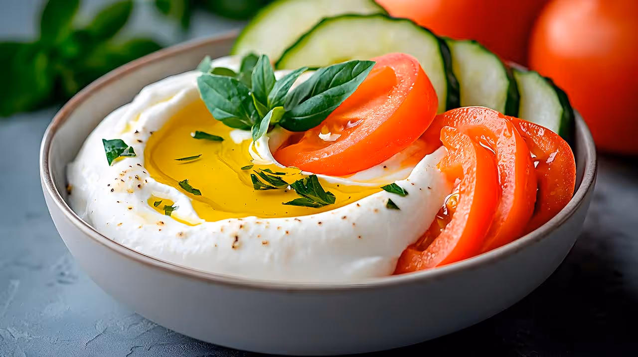 Labhen made from goat's cheese and olive oil