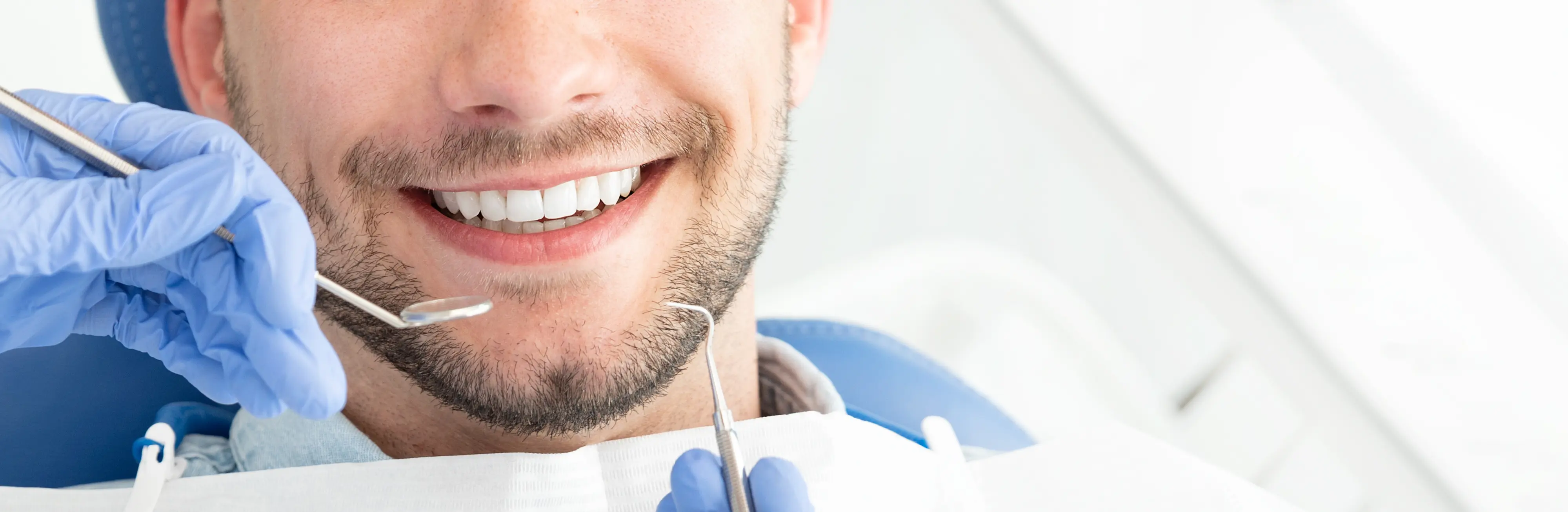man receiving dental care