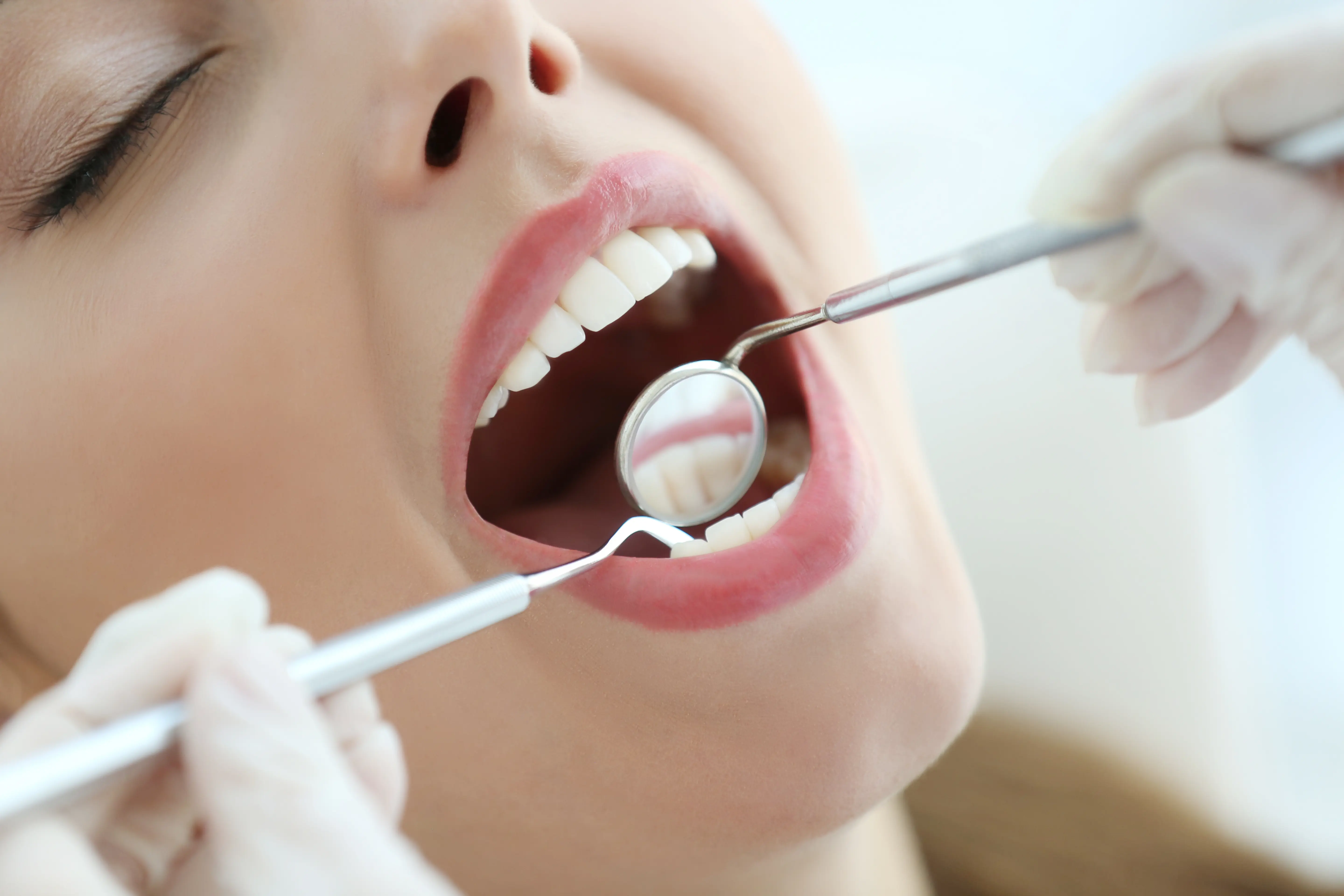woman receiving dental care