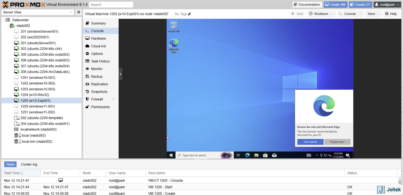 Figure 34 - Step-by-Step Guide Installing a Windows VM on a DELL PowerEdge R730xd with Proxmox | Windows Desktop in Proxm