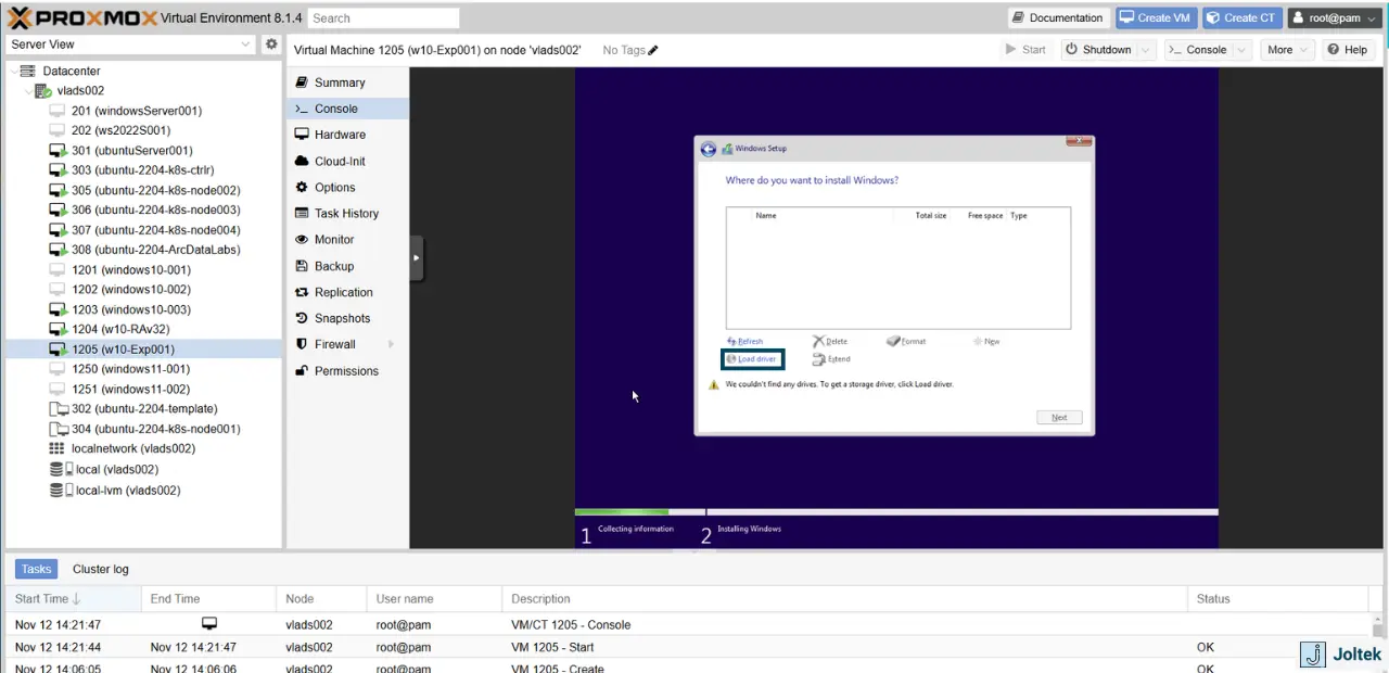 Figure 25 - Step-by-Step Guide Installing a Windows VM on a DELL PowerEdge R730xd with Proxmox | Installing Windows Drivers