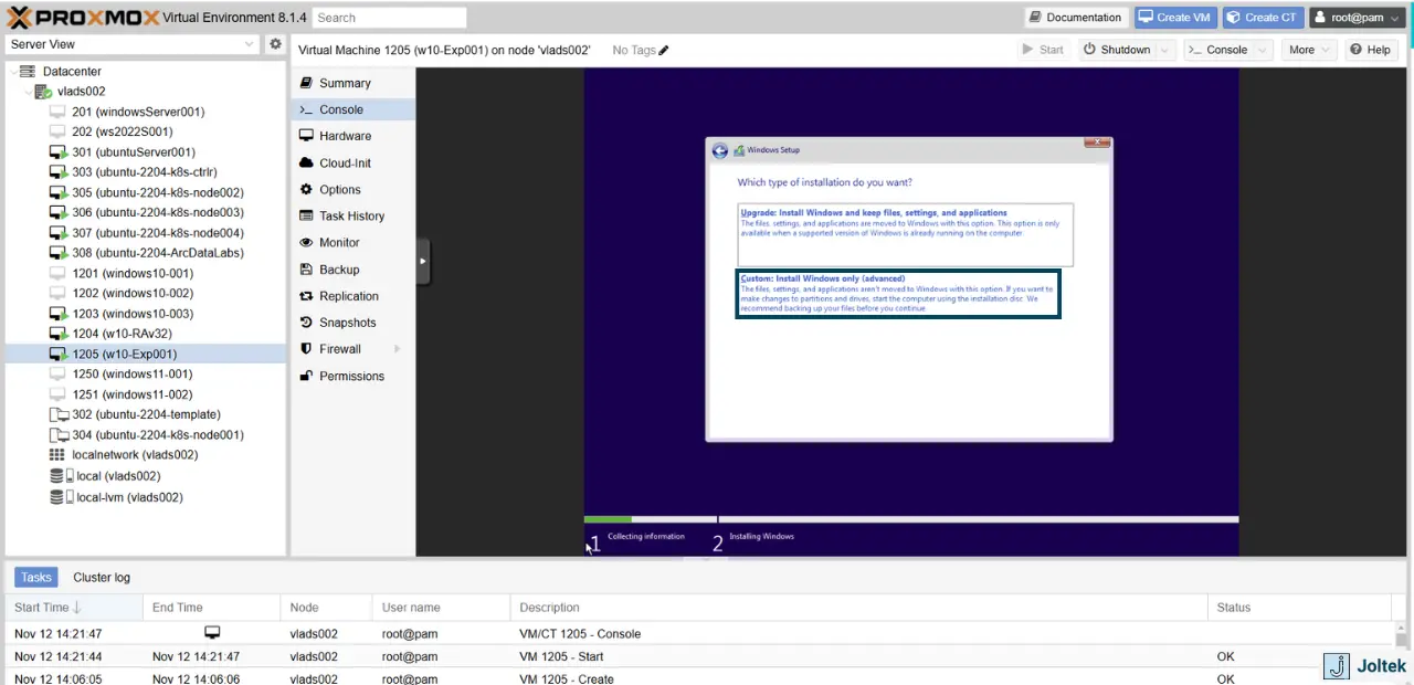 Figure 24 - Step-by-Step Guide Installing a Windows VM on a DELL PowerEdge R730xd with Proxmox | Installing Windows