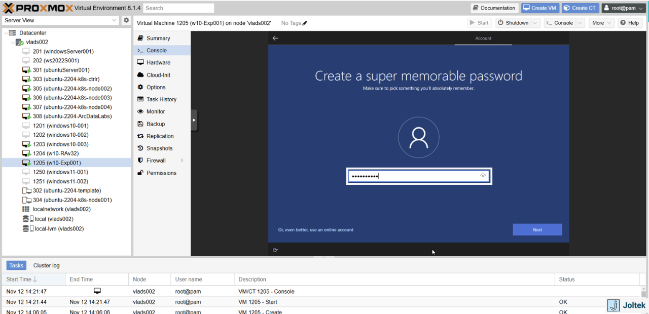 Figure 33 - Step-by-Step Guide Installing a Windows VM on a DELL PowerEdge R730xd with Proxmox | Configuring Windows Password