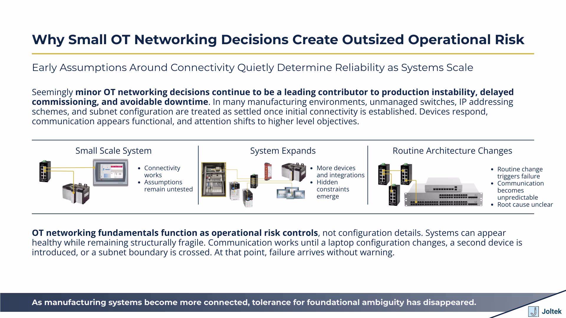 Why Small OT Networking Decisions Create Outsized Operational Risk