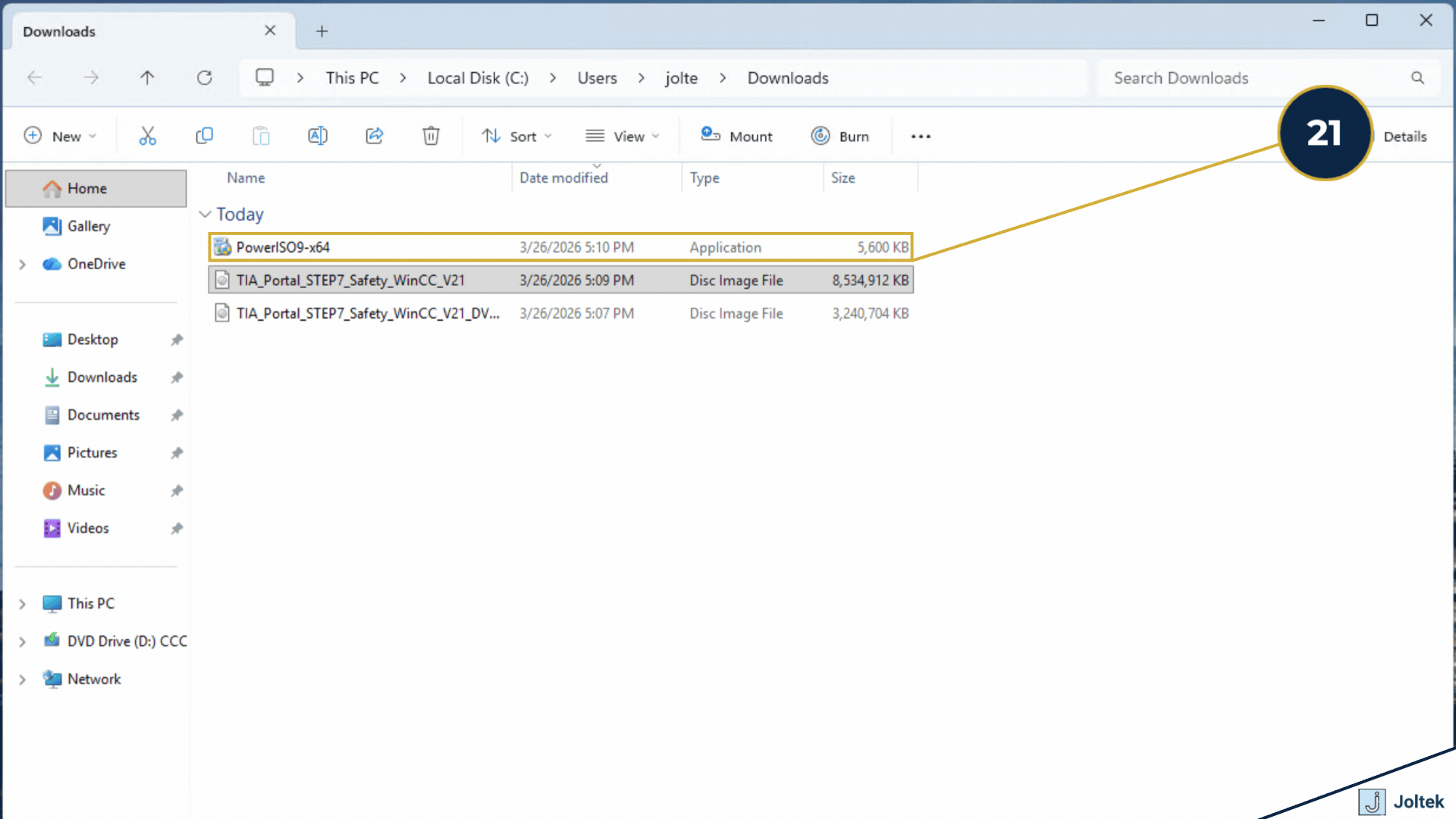 Step 21 - Double click on the Power ISO installation file.