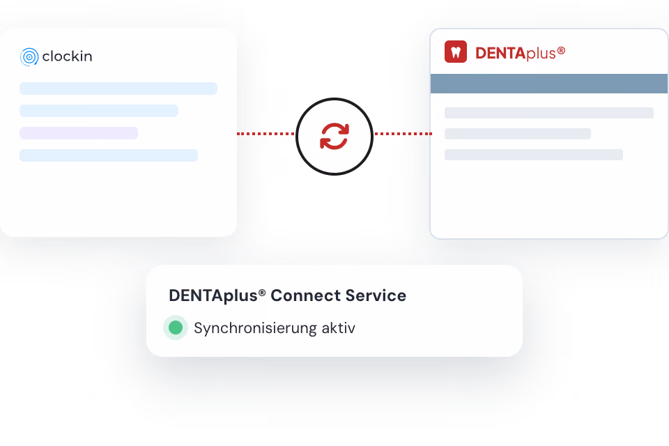 DENTAplus® Connect Service synchronisiert clockin und DENTAplus® automatisch