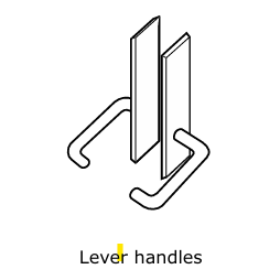 A black and white drawing of a lever handleAI-generated content may be incorrect.