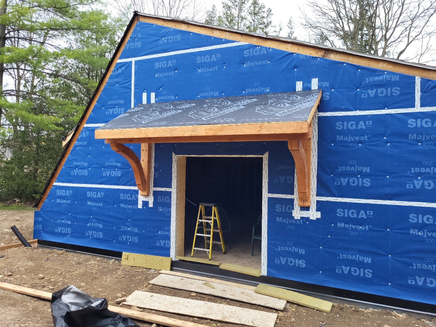 Exterior SIGA wrap on building