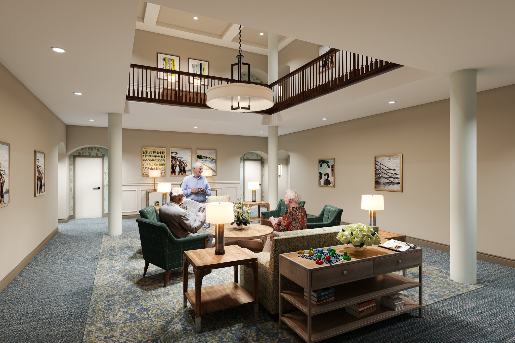 Conversation lounges renovation rendering