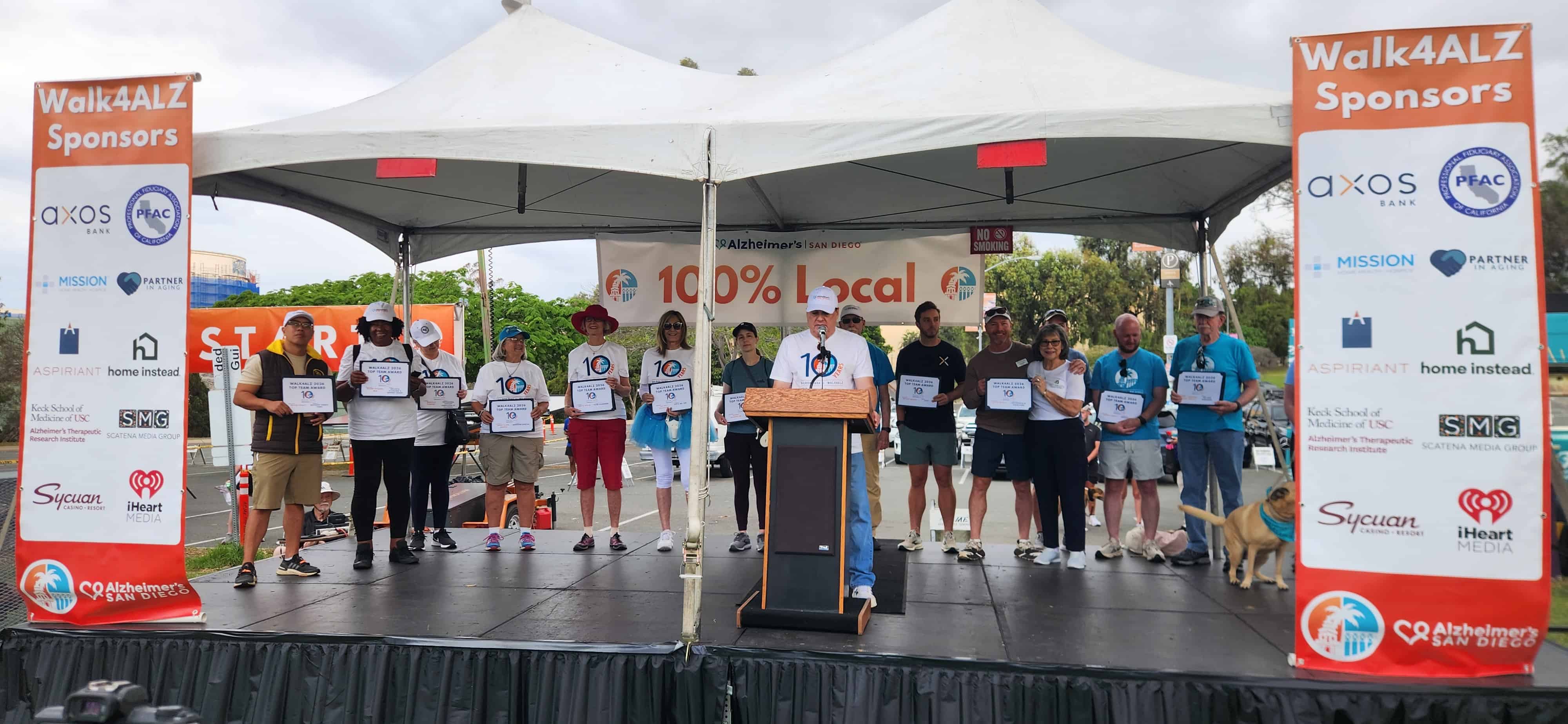 Alzheimer's San Diego presents Silvergate with certificate for fundraising efforts