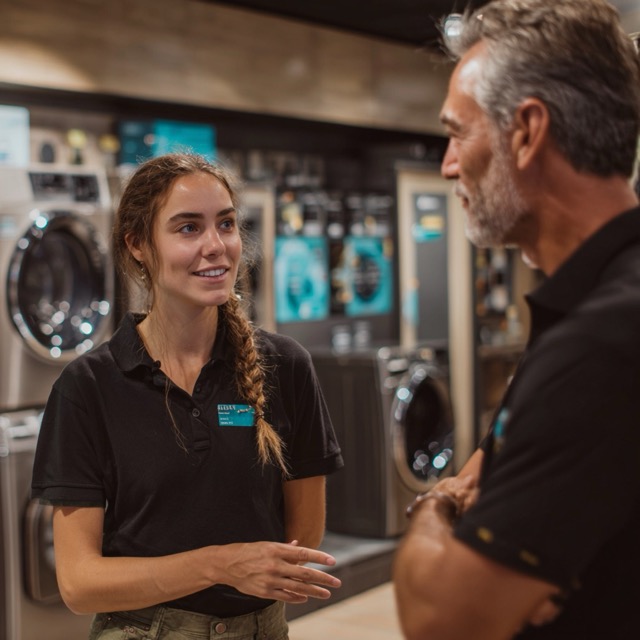 Furniture showroom associate using AI sales coaching to increase revenue