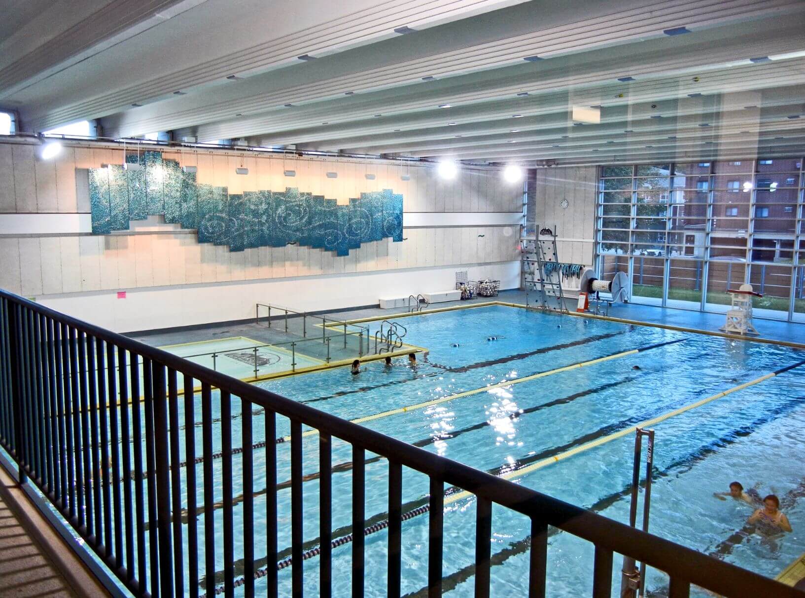 A wide shot of the RAL Pool in the evening