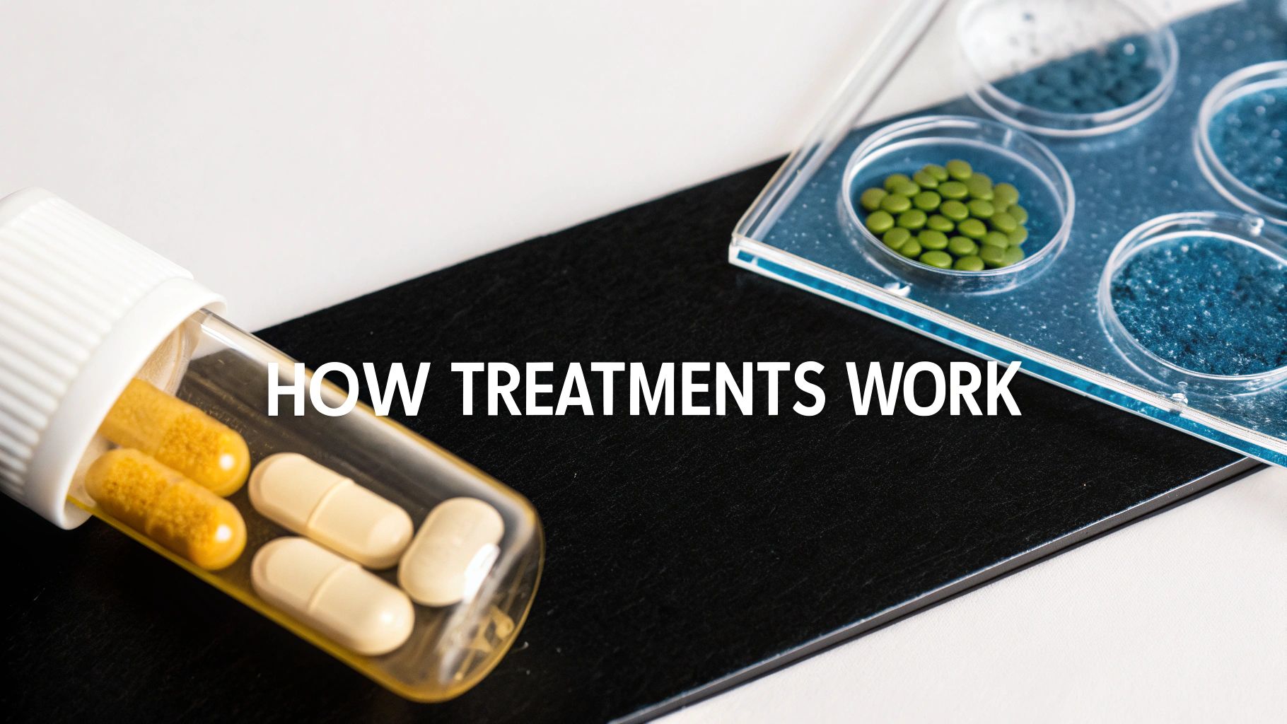 Microscopic view of cells with some highlighted, representing targeted therapy vs chemotherapy.