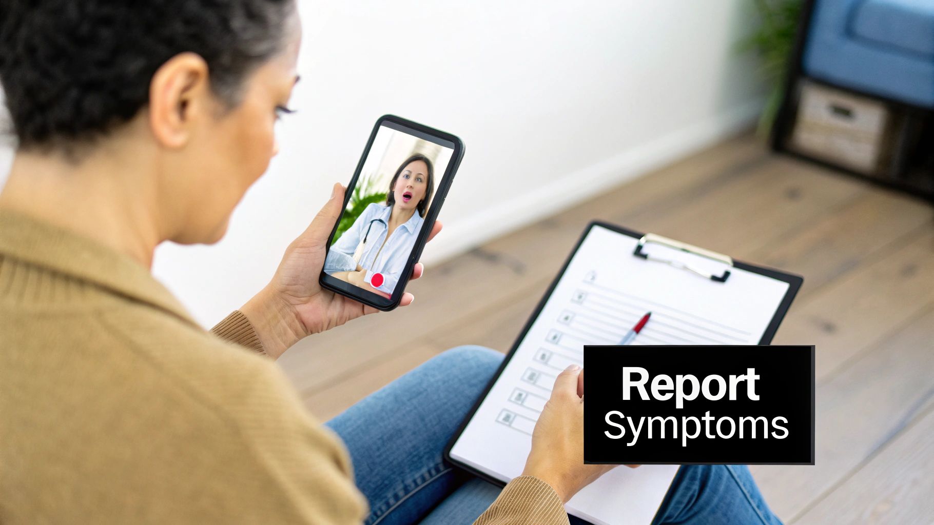 A healthcare professional provides comfort and support to a patient during treatment.