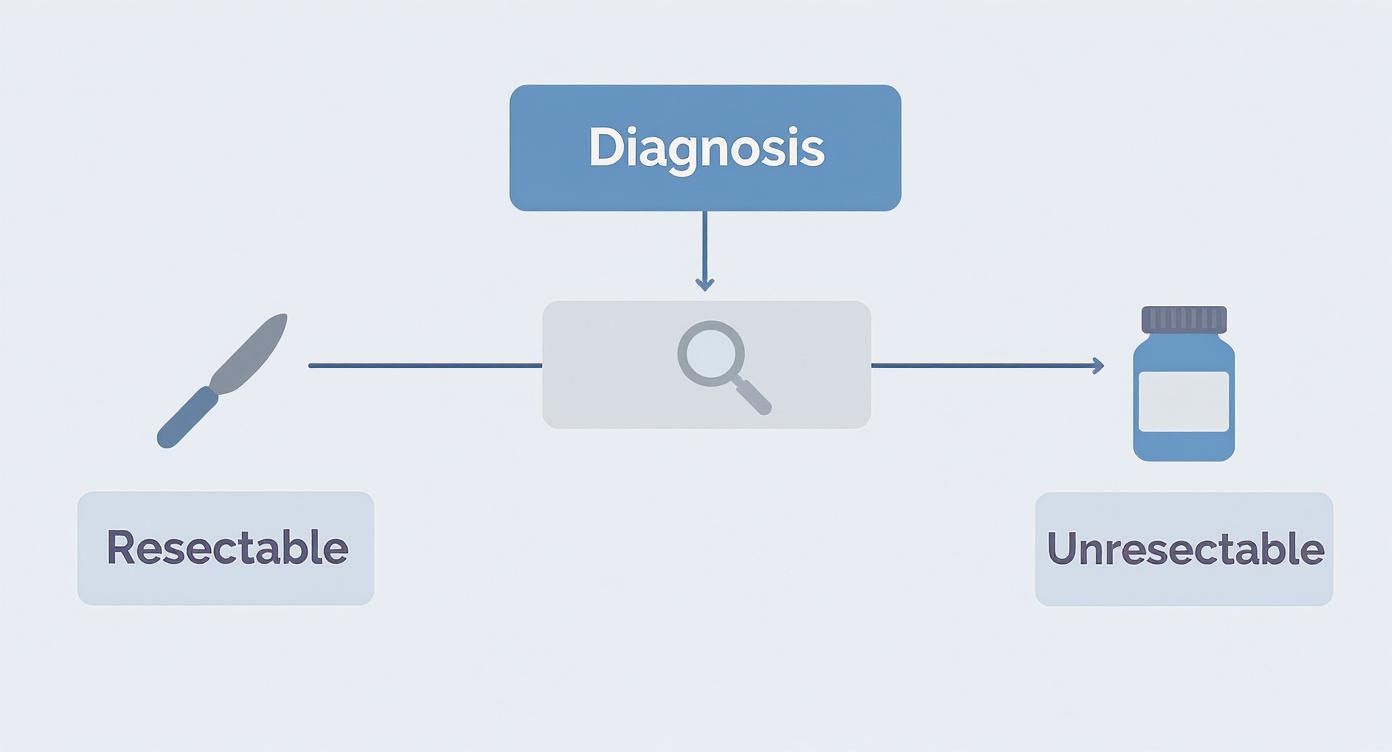 Infographic about cholangiocarcinoma treatment guidelines