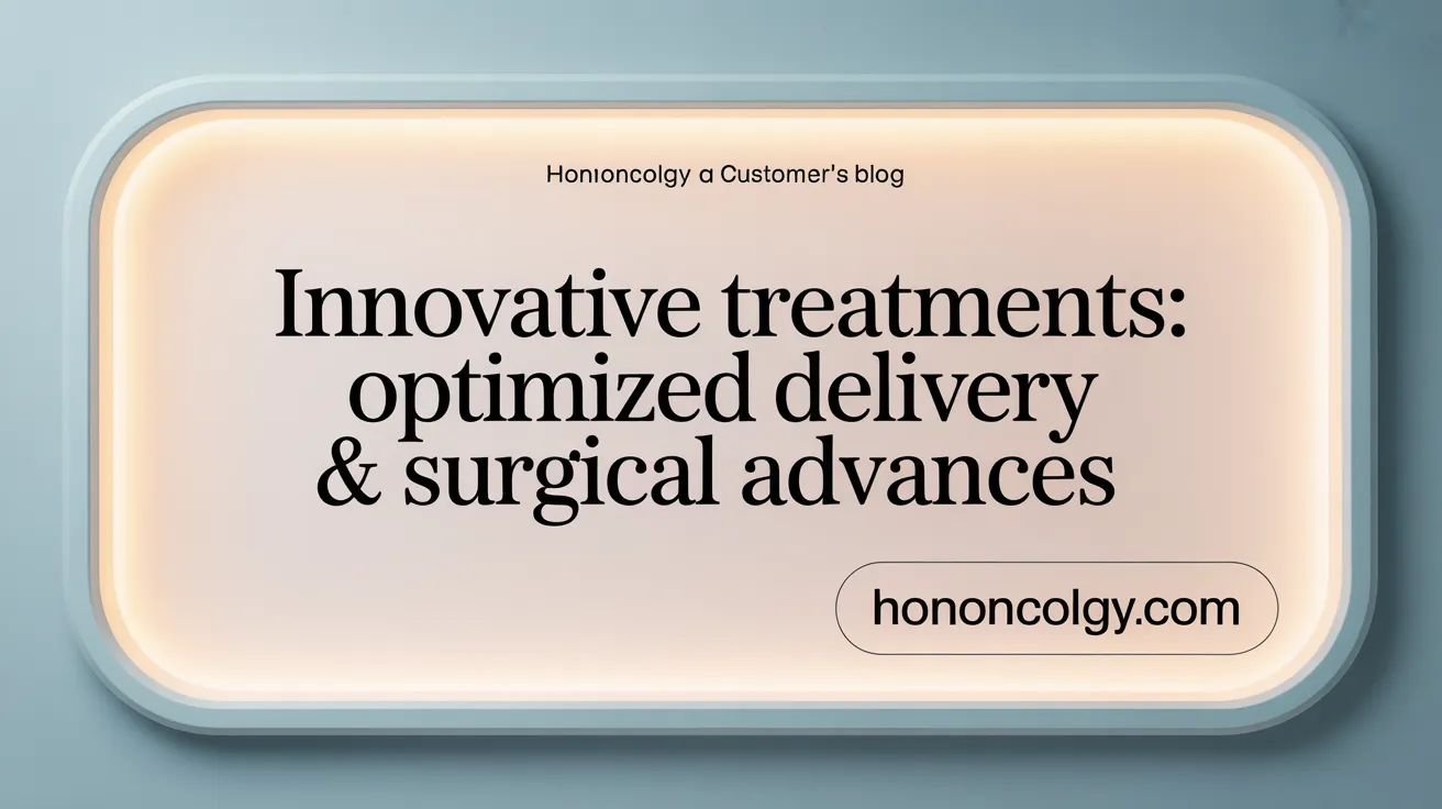 Innovative Treatments: Optimized Delivery &amp; Surgical Advances
