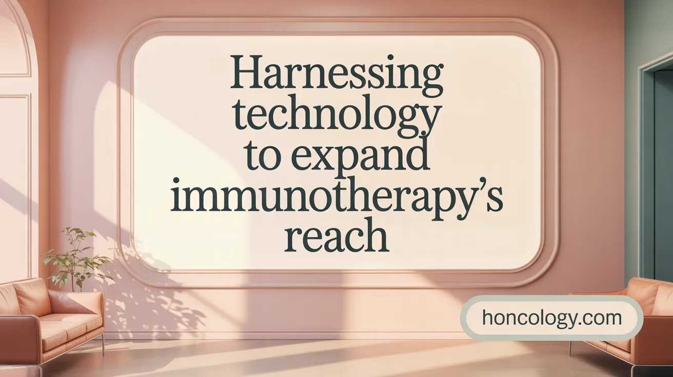 Harnessing Technology to Expand Immunotherapy's Reach