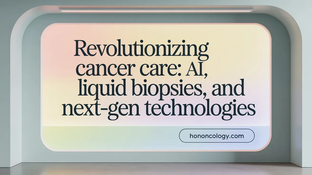 Revolutionizing Cancer Care: AI, Liquid Biopsies, and Next-Gen Technologies