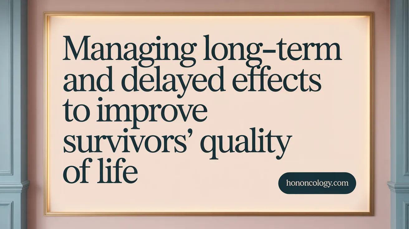 Managing Long-Term and Delayed Effects to Improve Survivors' Quality of Life