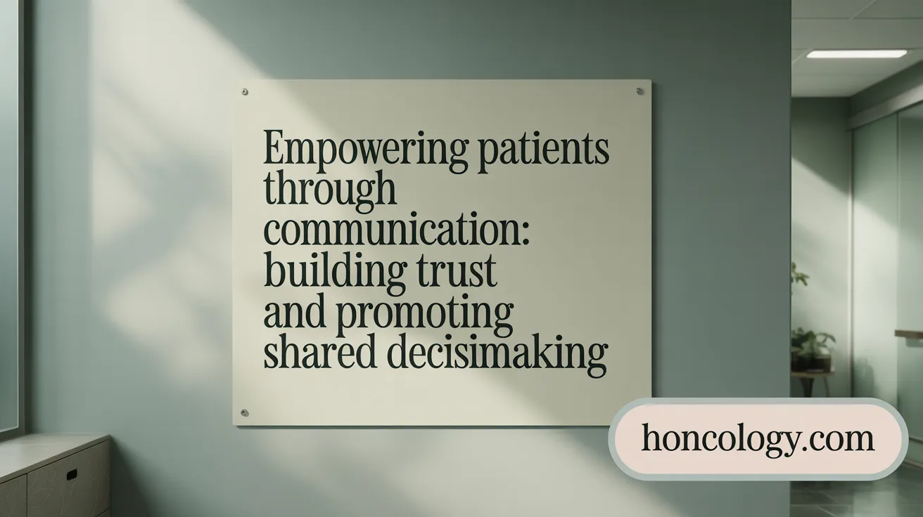 Empowering Patients Through Communication: Building Trust and Promoting Shared Decision-Making