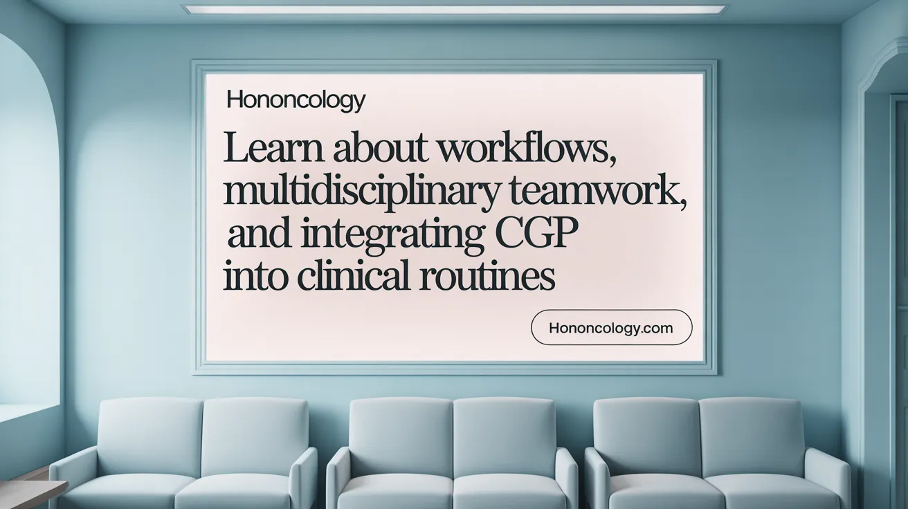 Learn about workflows, multidisciplinary teamwork, and integrating CGP into clinical routines