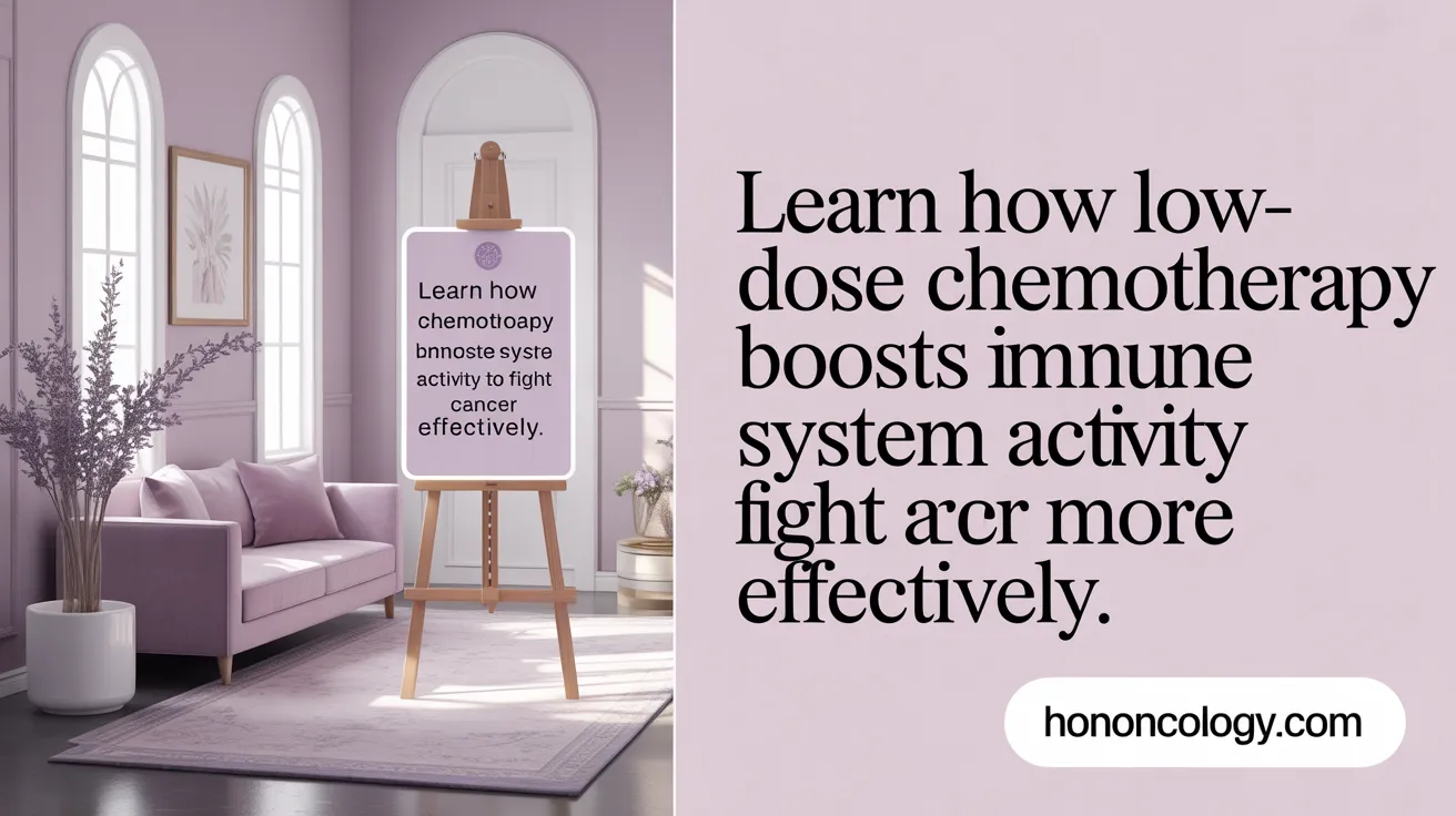 Learn how low-dose chemotherapy boosts immune system activity to fight cancer more effectively.