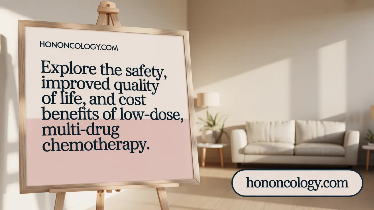 Explore the safety, improved quality of life, and cost benefits of low-dose, multi-drug chemotherapy.