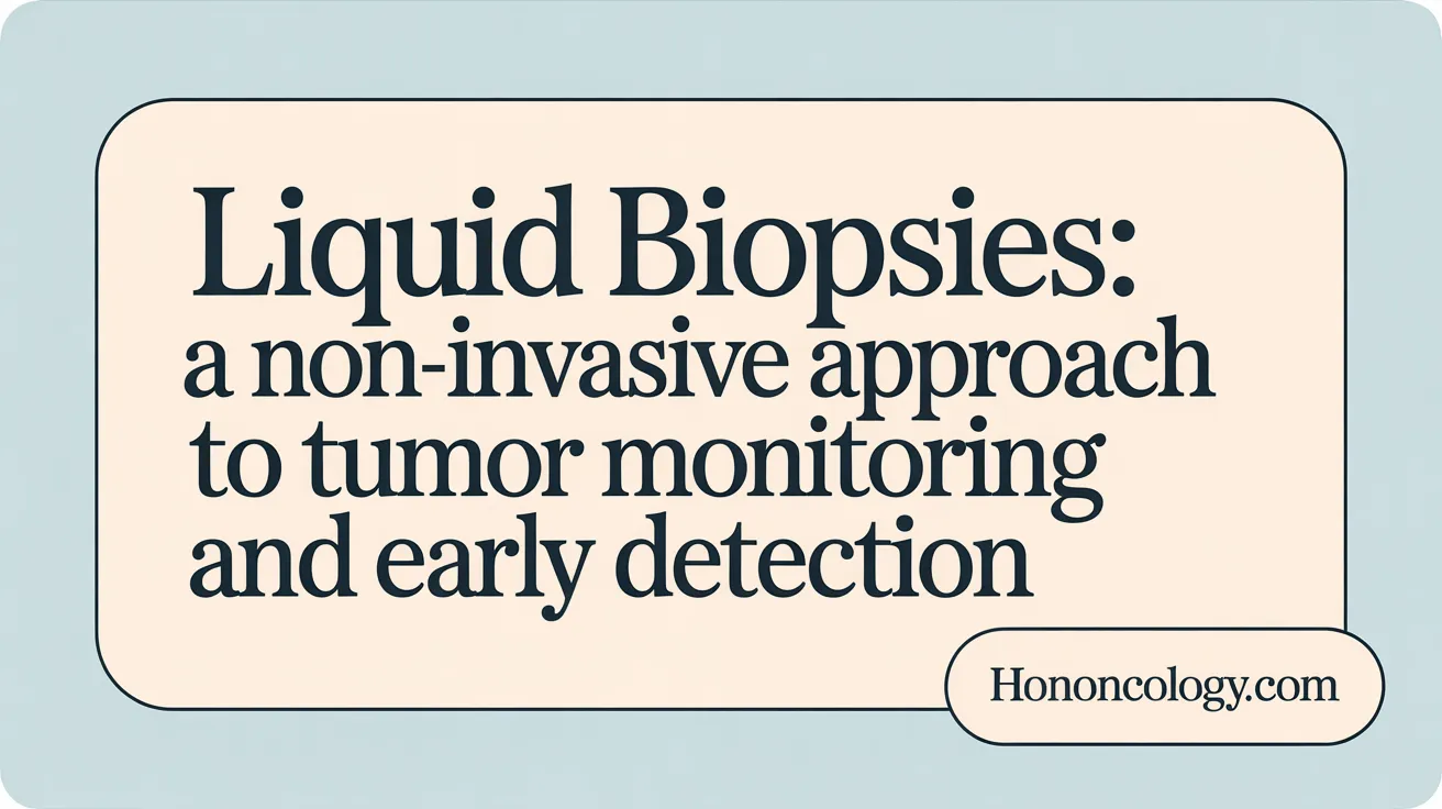 Liquid Biopsies: A Non-Invasive Approach to Tumor Monitoring and Early Detection