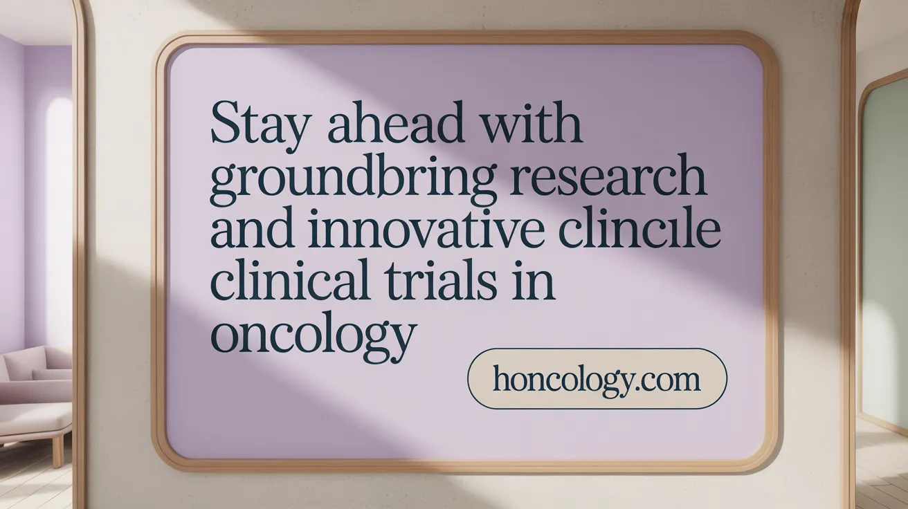 Stay ahead with groundbreaking research and innovative clinical trials in oncology
