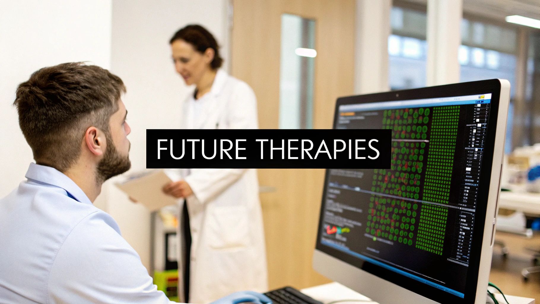 Medical researcher looking at samples in a lab
