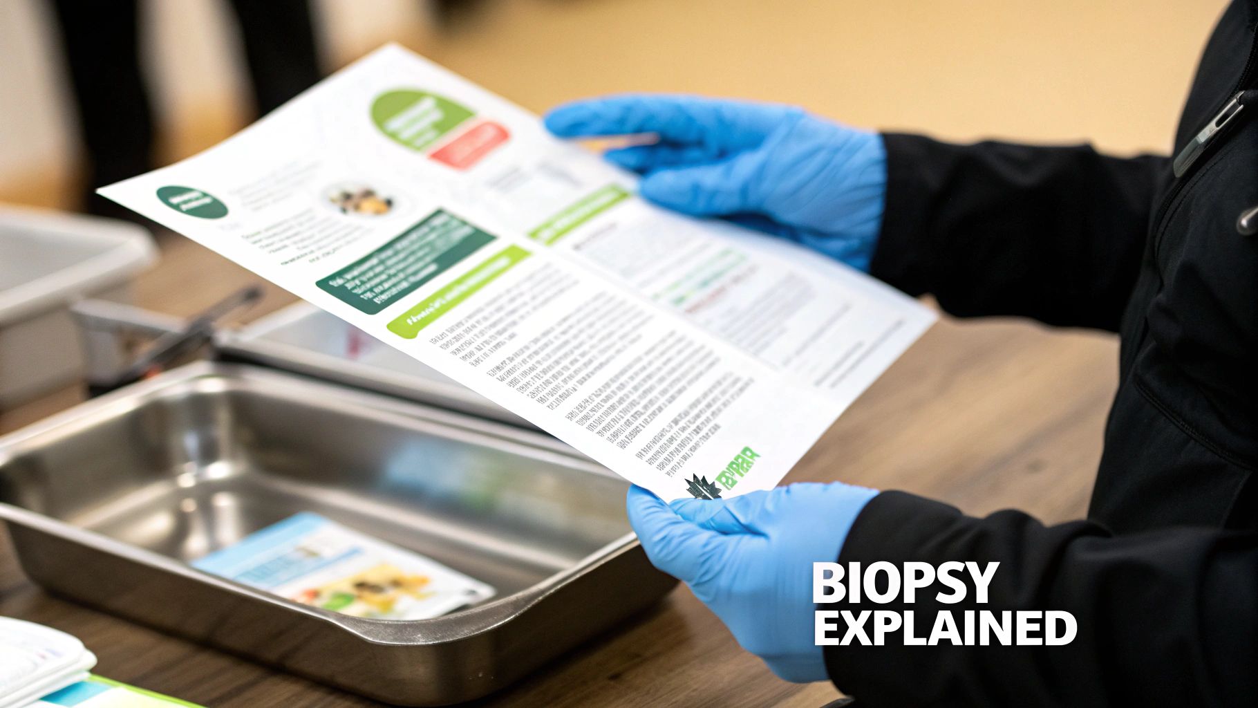 Radiologist performing a core needle biopsy with ultrasound guidance.