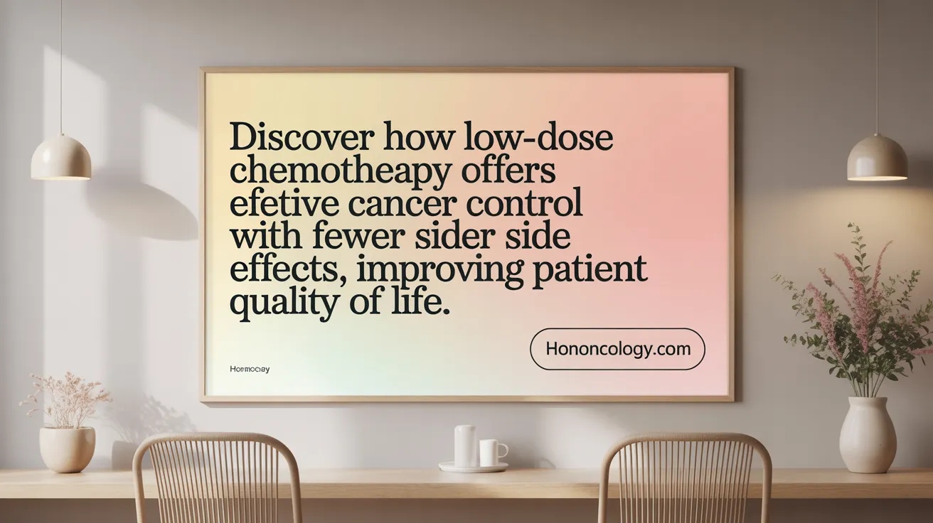 Discover how low-dose chemotherapy offers effective cancer control with fewer side effects, improving patient quality of life.