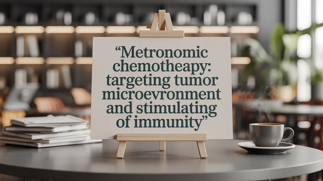 Metronomic Chemotherapy: Targeting Tumor Microenvironment and Stimulation of Immunity