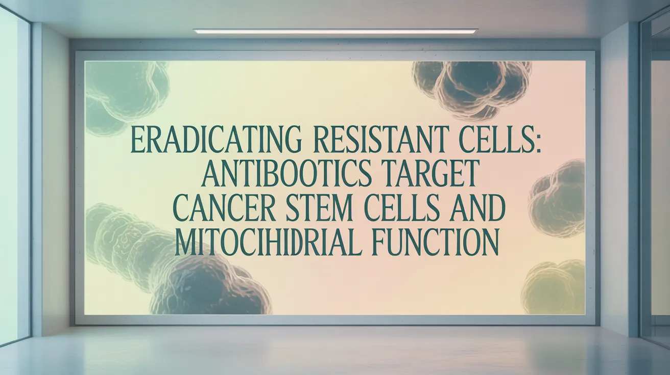 Eradicating Resistant Cells: Antibiotics Target Cancer Stem Cells and Mitochondrial Function