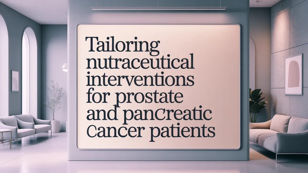 Tailoring Nutraceutical Interventions for Prostate and Pancreatic Cancer Patients