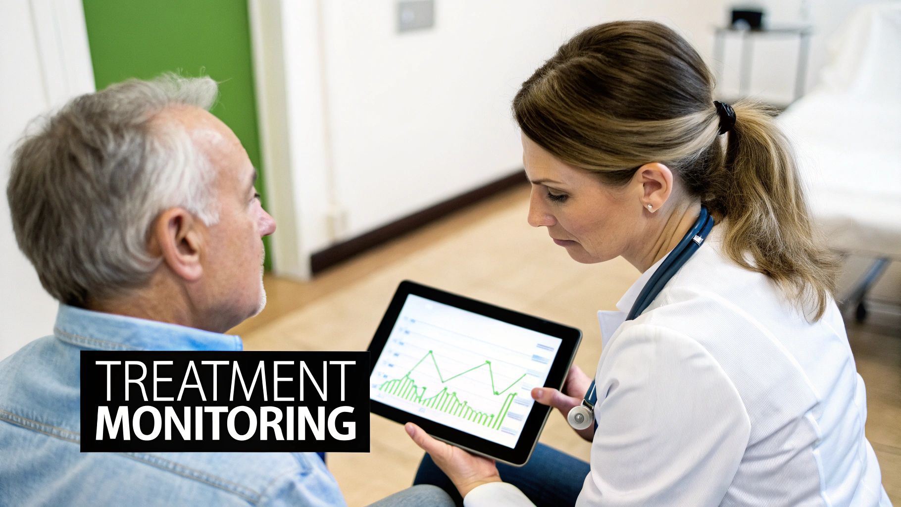 Patient having blood drawn for monitoring