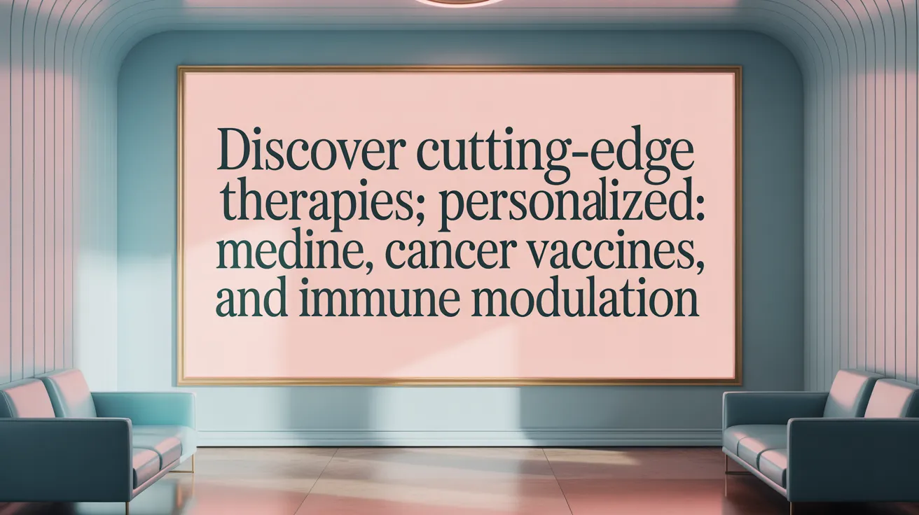 Discover Cutting-Edge Therapies: Personalized Medicine, Cancer Vaccines, and Immune Modulation