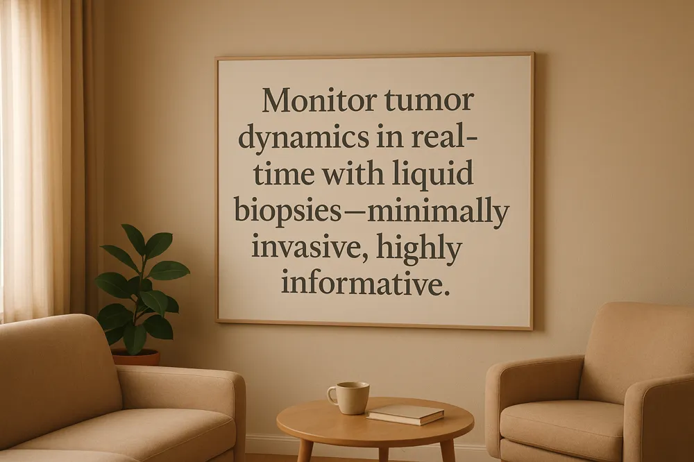 Monitor tumor dynamics in real-time with liquid biopsies—minimally invasive, highly informative.