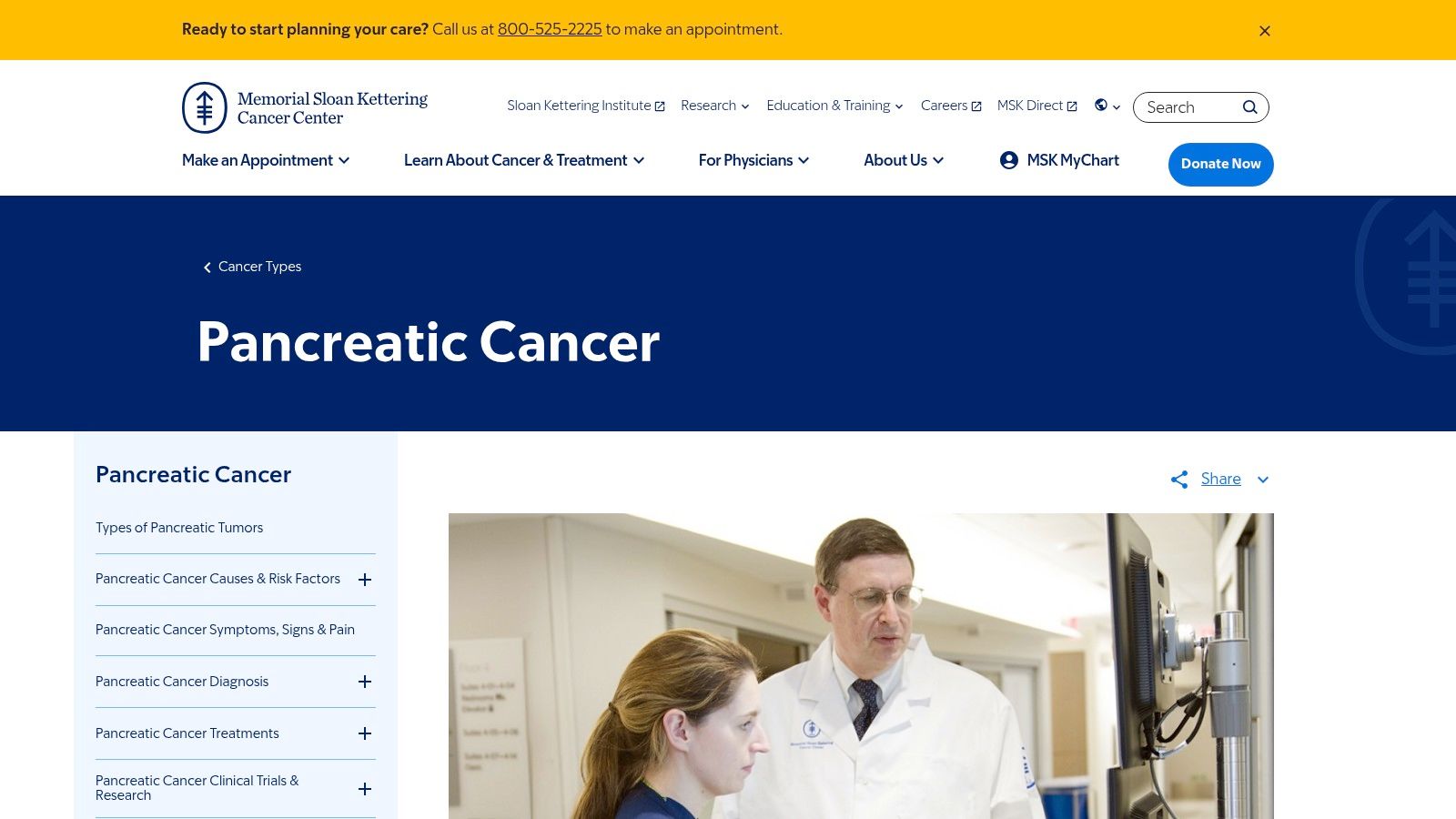 Memorial Sloan Kettering Cancer Center (MSK) – Pancreatic Cancer Experts and Appointments (NYC)