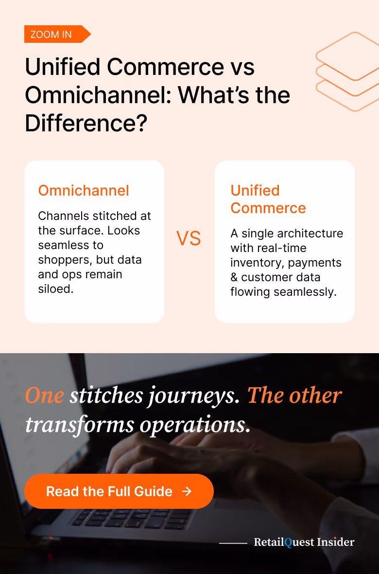 Unified commerce vs omnichannel comparison for seamless customer journeys.